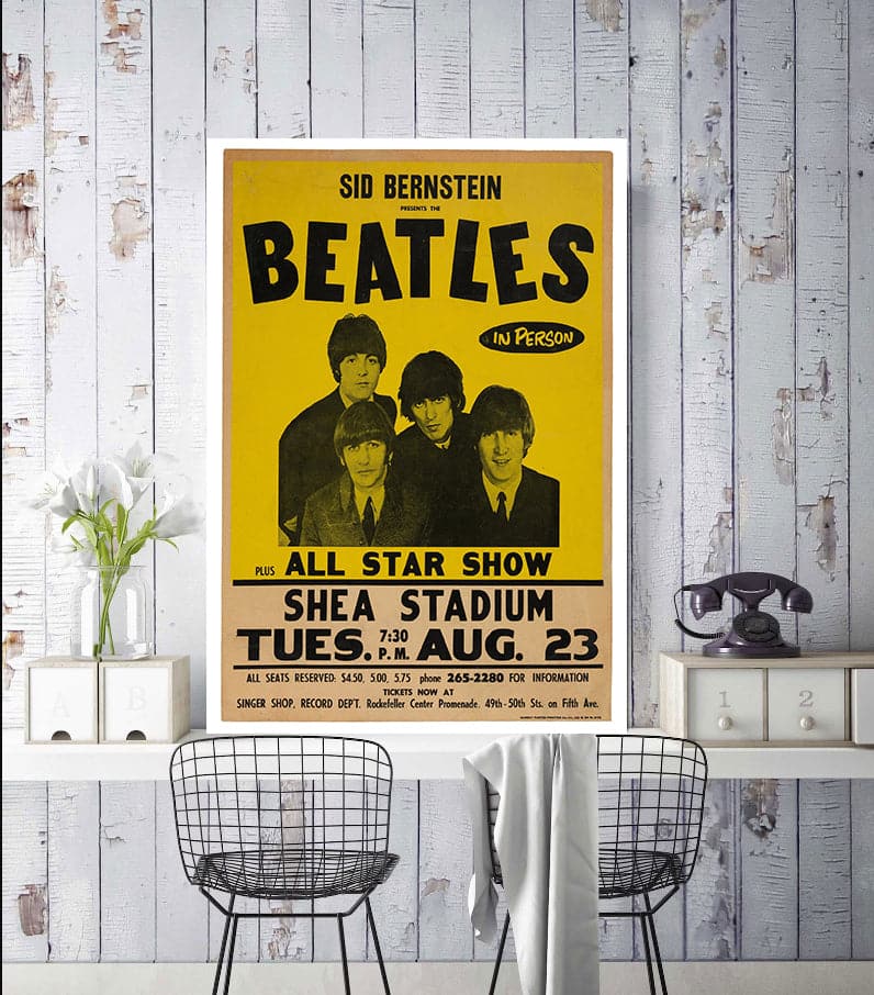 Pine Stretched  Framed 1 Panel - Beatles