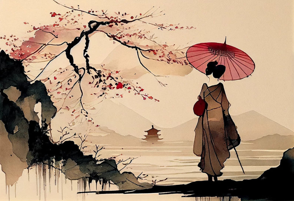 Framed 1 Panel - Watercolor - Japanese Art