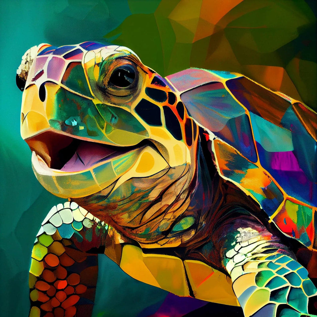 Pine Stretched  Framed 1 Panel - Turtle