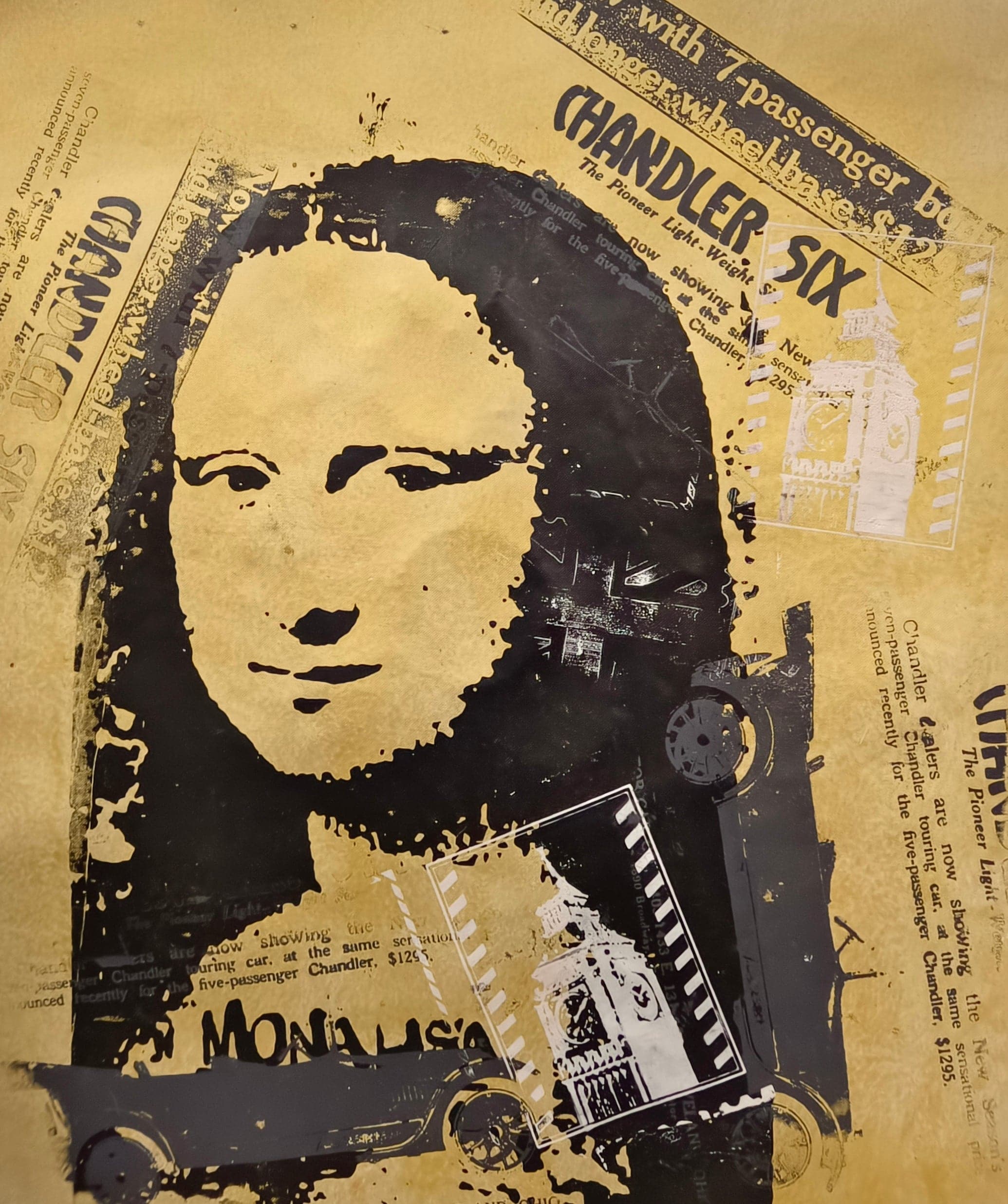 Pine Stretched  Framed 1 Panel - Mona Lisa