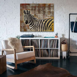 Pine Stretched  Framed 1 Panel - Zebra