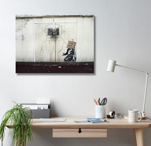Framed 1 Panel - Banksy - Torquay-Robot