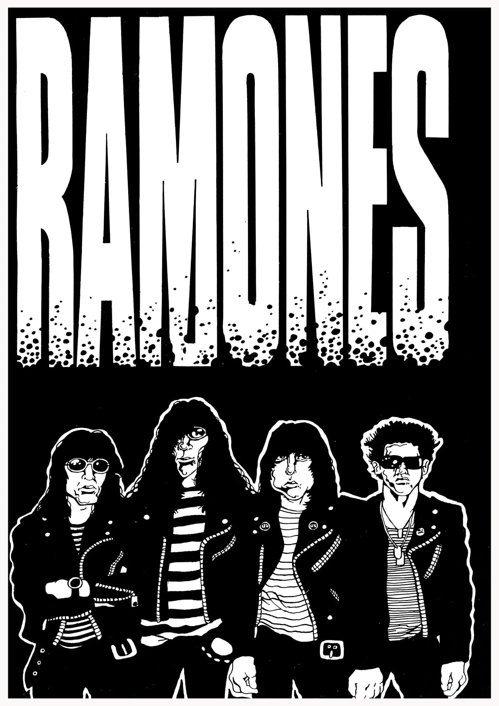Pine Stretched  Framed 1 Panel - The-Ramones-Black