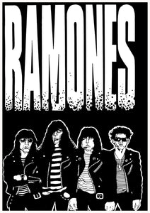 Pine Stretched  Framed 1 Panel - The-Ramones-Black