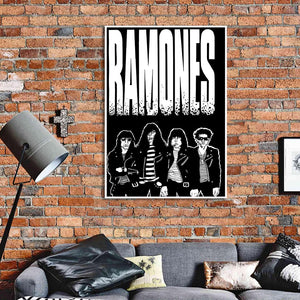 Pine Stretched  Framed 1 Panel - The-Ramones-Black