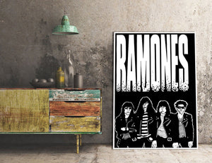 Pine Stretched  Framed 1 Panel - The-Ramones-Black