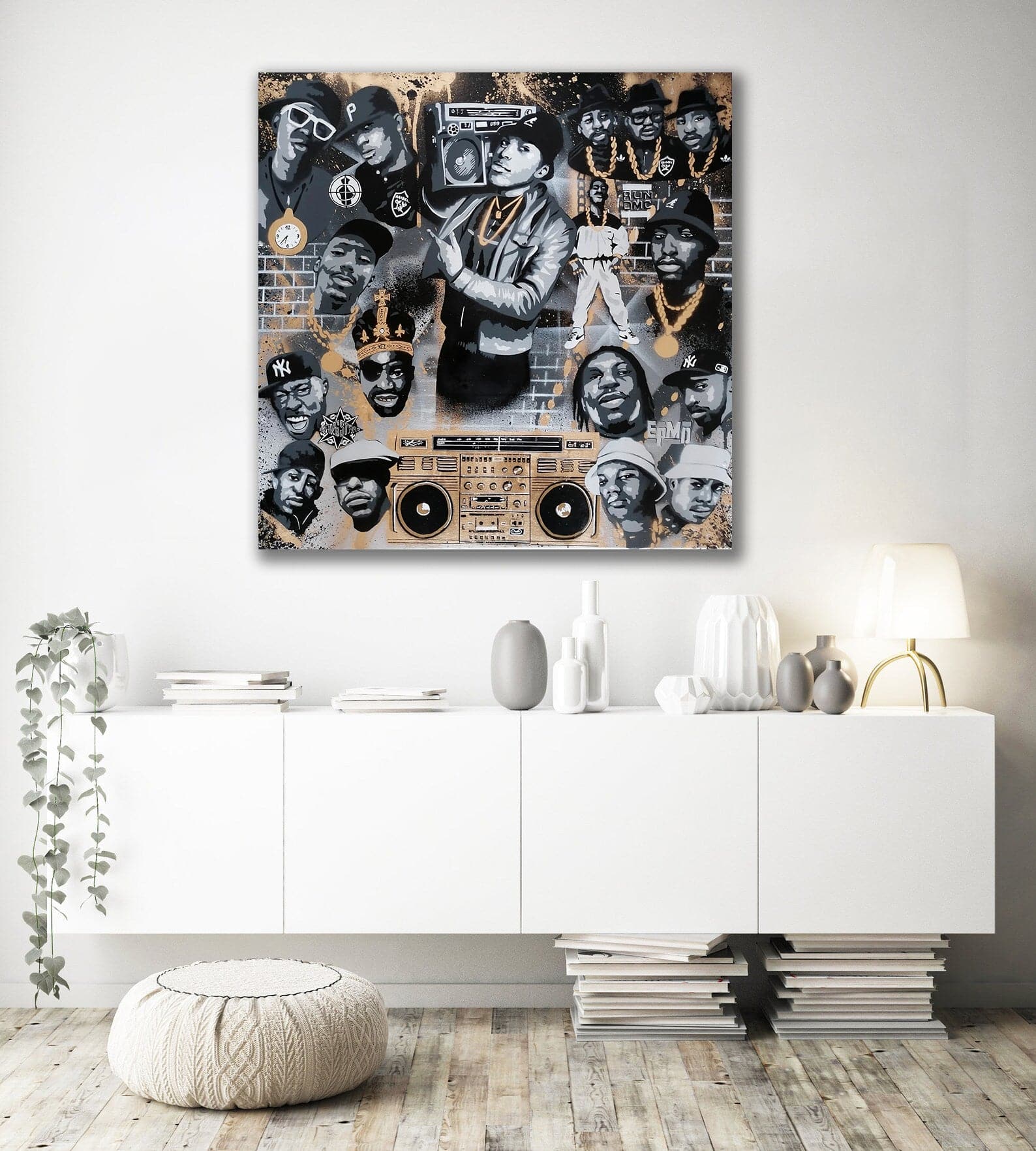 Pine Stretched  Framed 1 Panel - Hip Hop