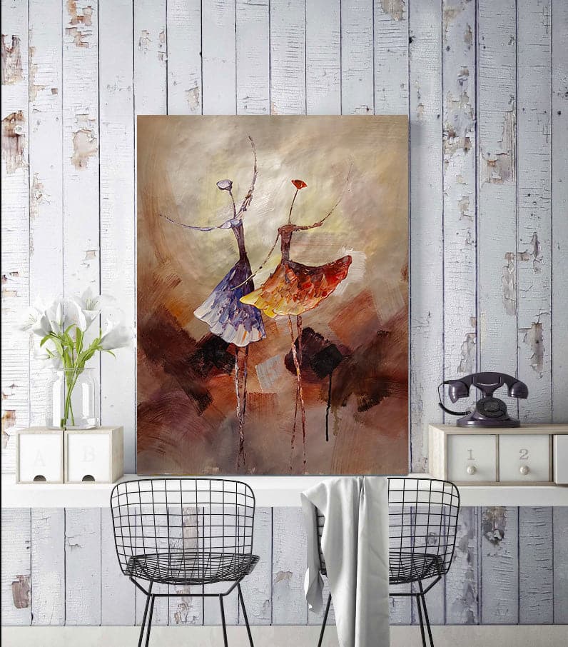 Pine Stretched  Framed 1 Panel - Abstract - Dancing