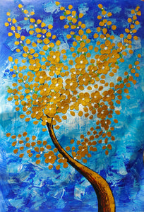 Pine Stretched  Framed 1 Panel - Golden Tree