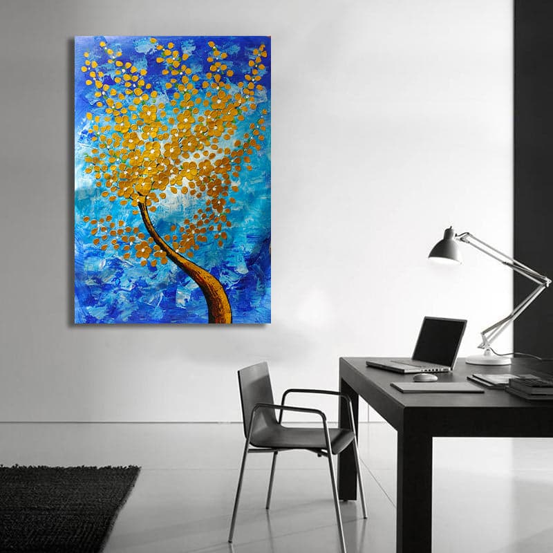 Pine Stretched  Framed 1 Panel - Golden Tree