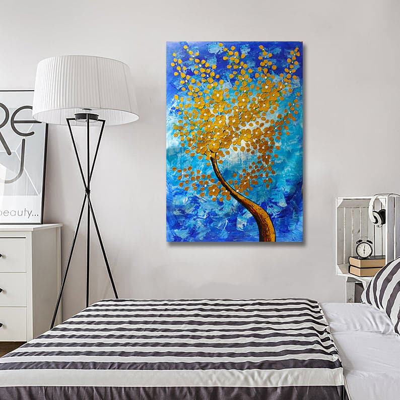 Pine Stretched  Framed 1 Panel - Golden Tree