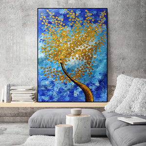 Pine Stretched  Framed 1 Panel - Golden Tree