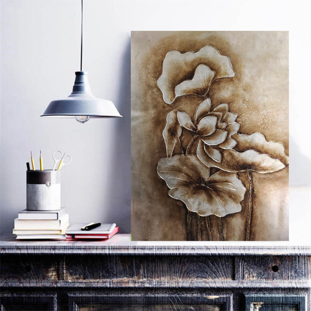 Pine Stretched  Framed 1 Panel - Ginkgo Leave