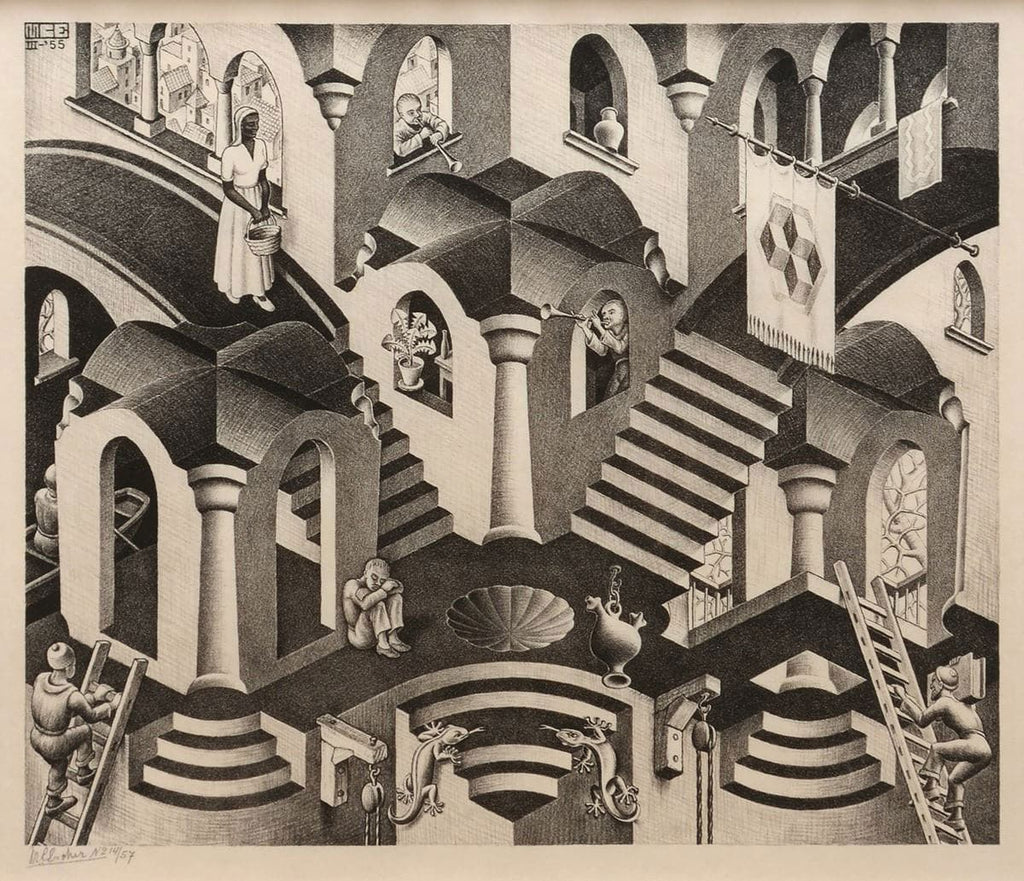 Pine Stretched  Framed 1 Panel - Art by Maurits Cornelis Escher