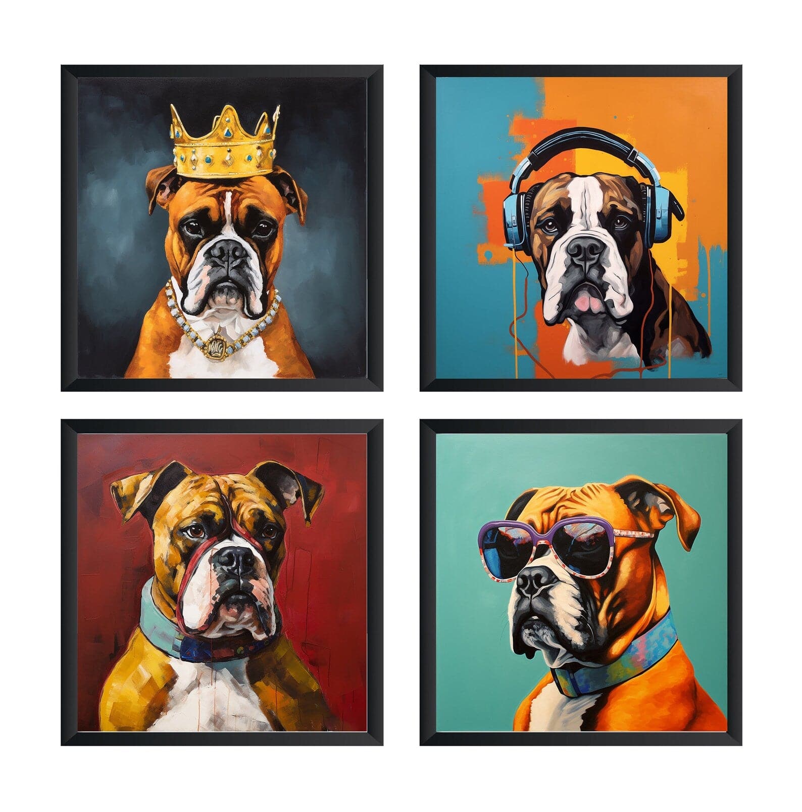 Pine Stretched  Framed 4 Panels - Boxer