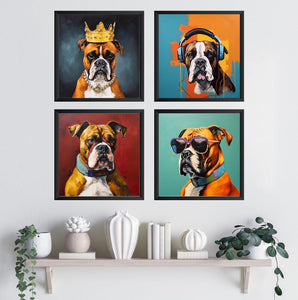 Pine Stretched  Framed 4 Panels - Boxer
