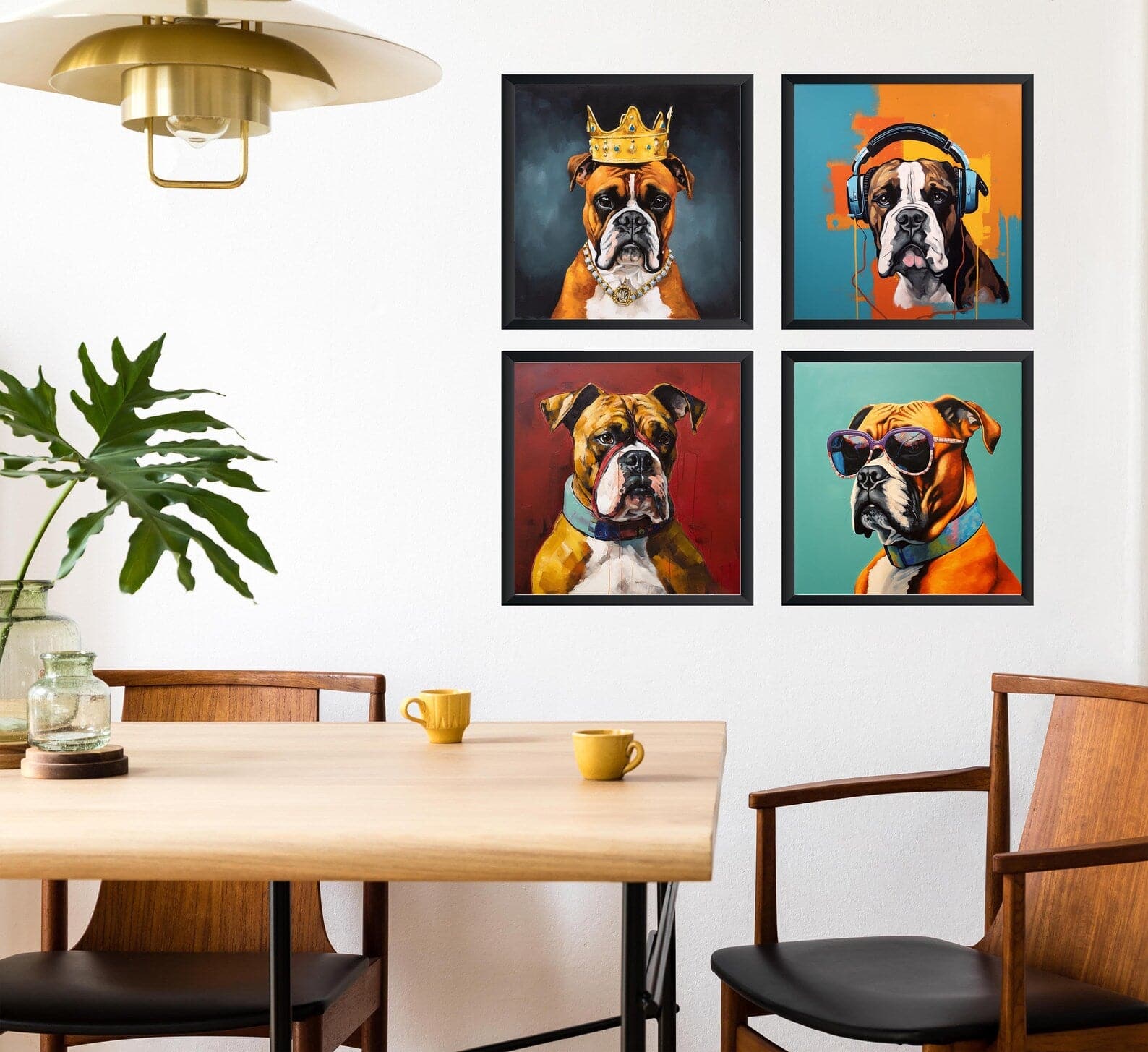 Pine Stretched  Framed 4 Panels - Boxer