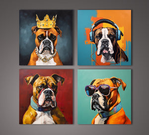 Pine Stretched  Framed 4 Panels - Boxer