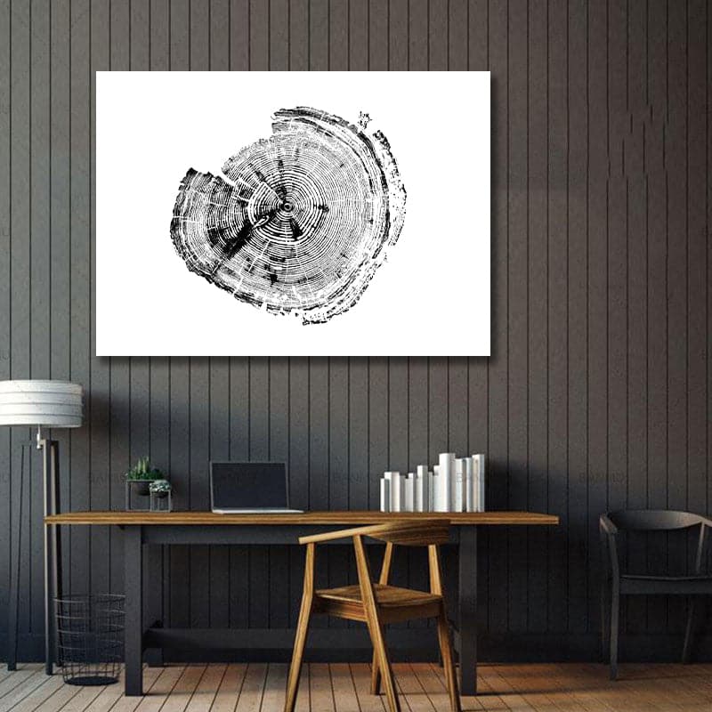 Pine Stretched  Framed 1 Panel - Tree Ring