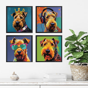 Pine Stretched  Framed 4 Panels - Welsh Terrier