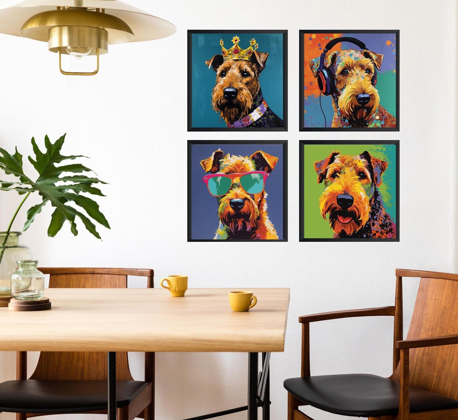 Framed 4 Panels - Welsh Terrier