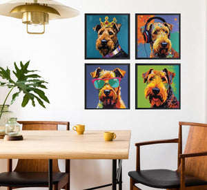 Pine Stretched  Framed 4 Panels - Welsh Terrier
