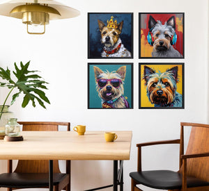 Framed 4 Panels - Silky Terrier