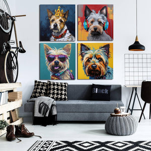 Pine Stretched  Framed 4 Panels - Silky Terrier