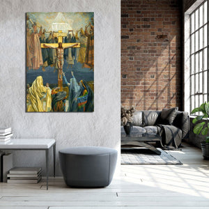Pine Stretched  Framed 1 Panel - It is Finished Crucifixion