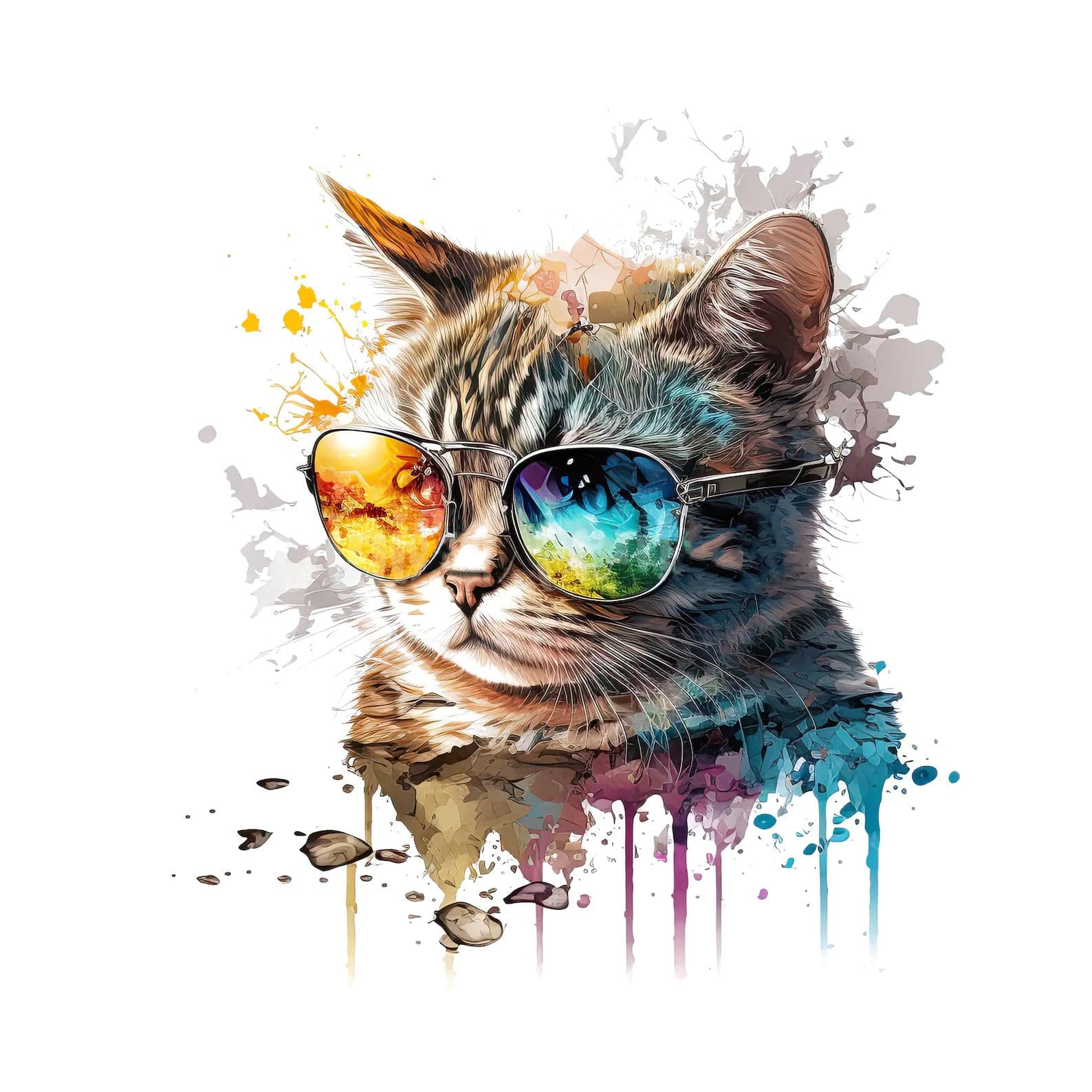 Pine Stretched  Framed 2 Panels - Cool Cats