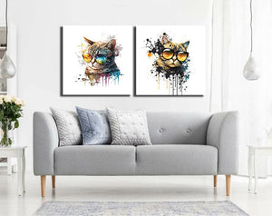 Framed 2 Panels - Cool Cats