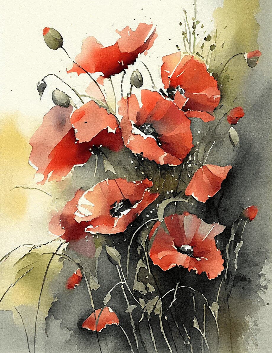 Framed 1 Panel - Watercolor - Floral
