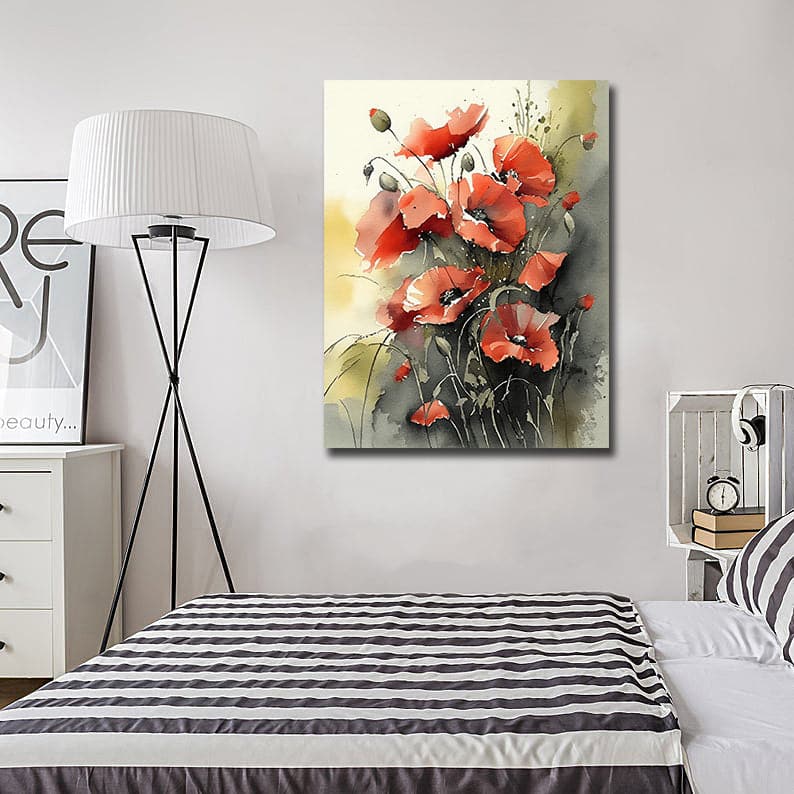Framed 1 Panel - Watercolor - Floral