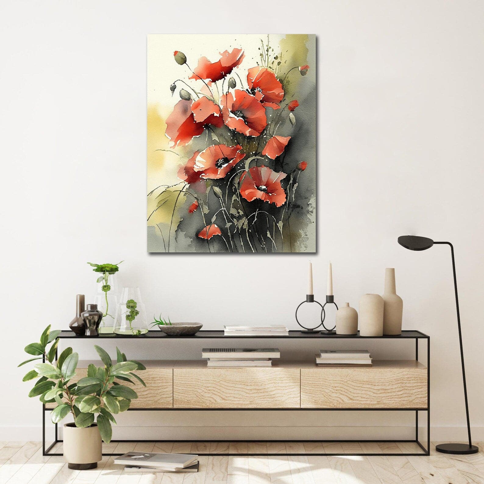 Framed 1 Panel - Watercolor - Floral