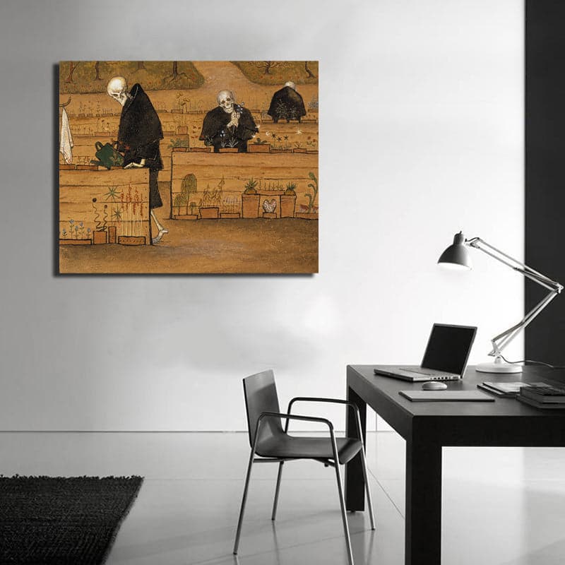 Pine Stretched  Framed 1 Panel - The Garden of Death by Hugo Simberg