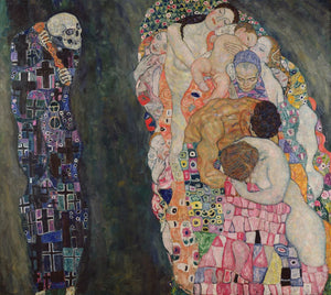 Pine Stretched  Framed 1 Panel - Death and Life (1911) by Gustav Klimt