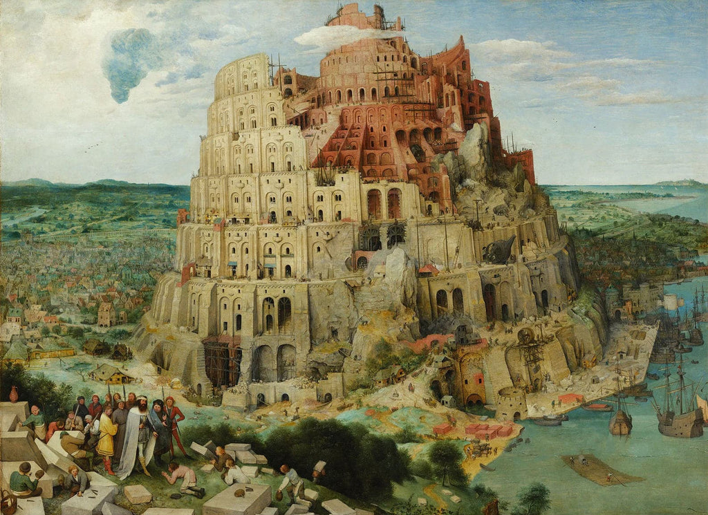 Pine Stretched  Framed 1 Panel - The Tower of Babel (1563) by Pieter Brueghel the Elder