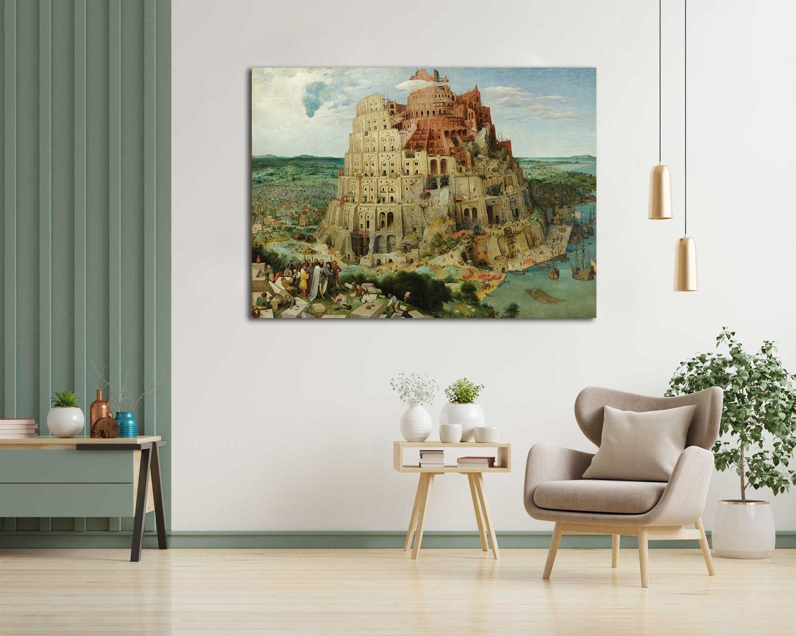 Pine Stretched  Framed 1 Panel - The Tower of Babel (1563) by Pieter Brueghel the Elder