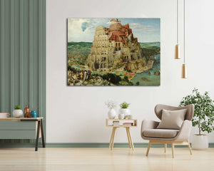 Pine Stretched  Framed 1 Panel - The Tower of Babel (1563) by Pieter Brueghel the Elder