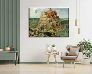 Pine Stretched  Framed 1 Panel - The Tower of Babel (1563) by Pieter Brueghel the Elder