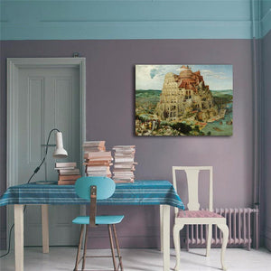 Pine Stretched  Framed 1 Panel - The Tower of Babel (1563) by Pieter Brueghel the Elder