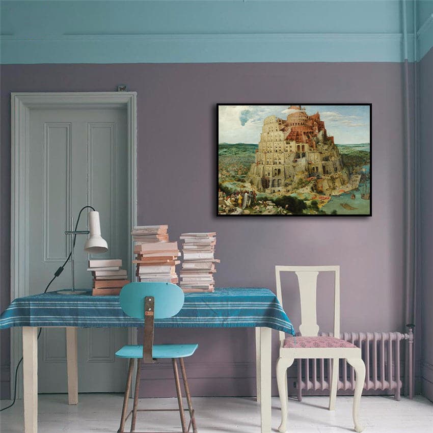 Pine Stretched  Framed 1 Panel - The Tower of Babel (1563) by Pieter Brueghel the Elder