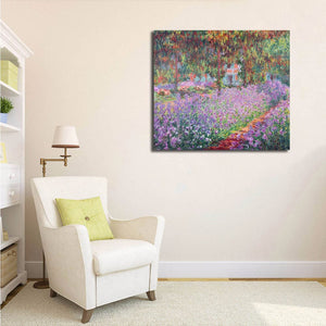 Framed 1 Panel - The Artist's Garden at Giverny (1900) by Claude Monet