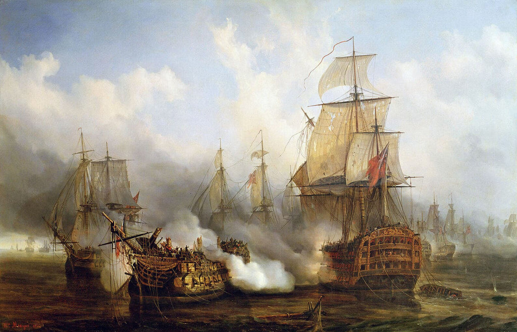 Pine Stretched  Framed 1 Panel - The Redoutable at Trafalgar, 21st October 1805 by Auguste Etienne Francois Mayer