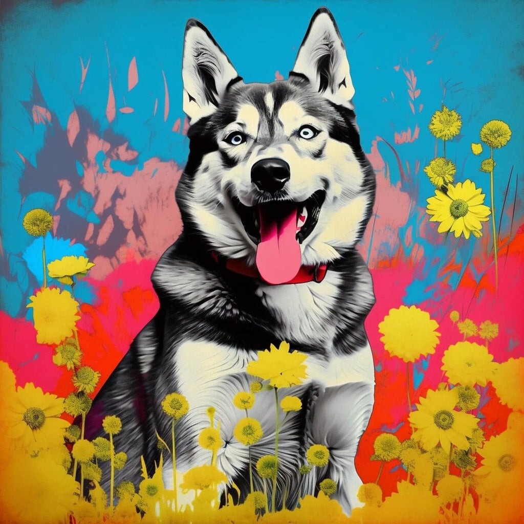 Pine Stretched  Framed 1 Panel -  Siberian Husky