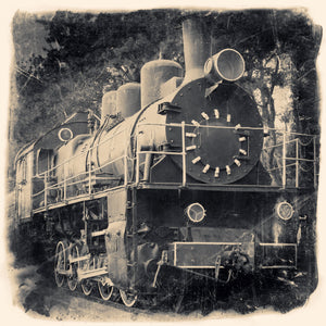 Pine Stretched  Framed 1 Panel - Vintage Train