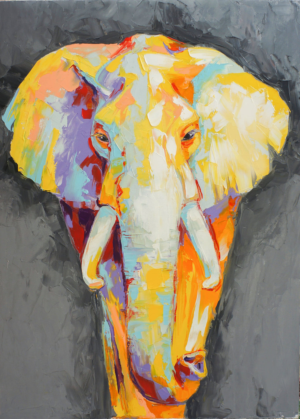 Pine Stretched  Framed 1 Panel - Elephant