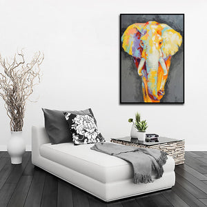 Pine Stretched  Framed 1 Panel - Elephant