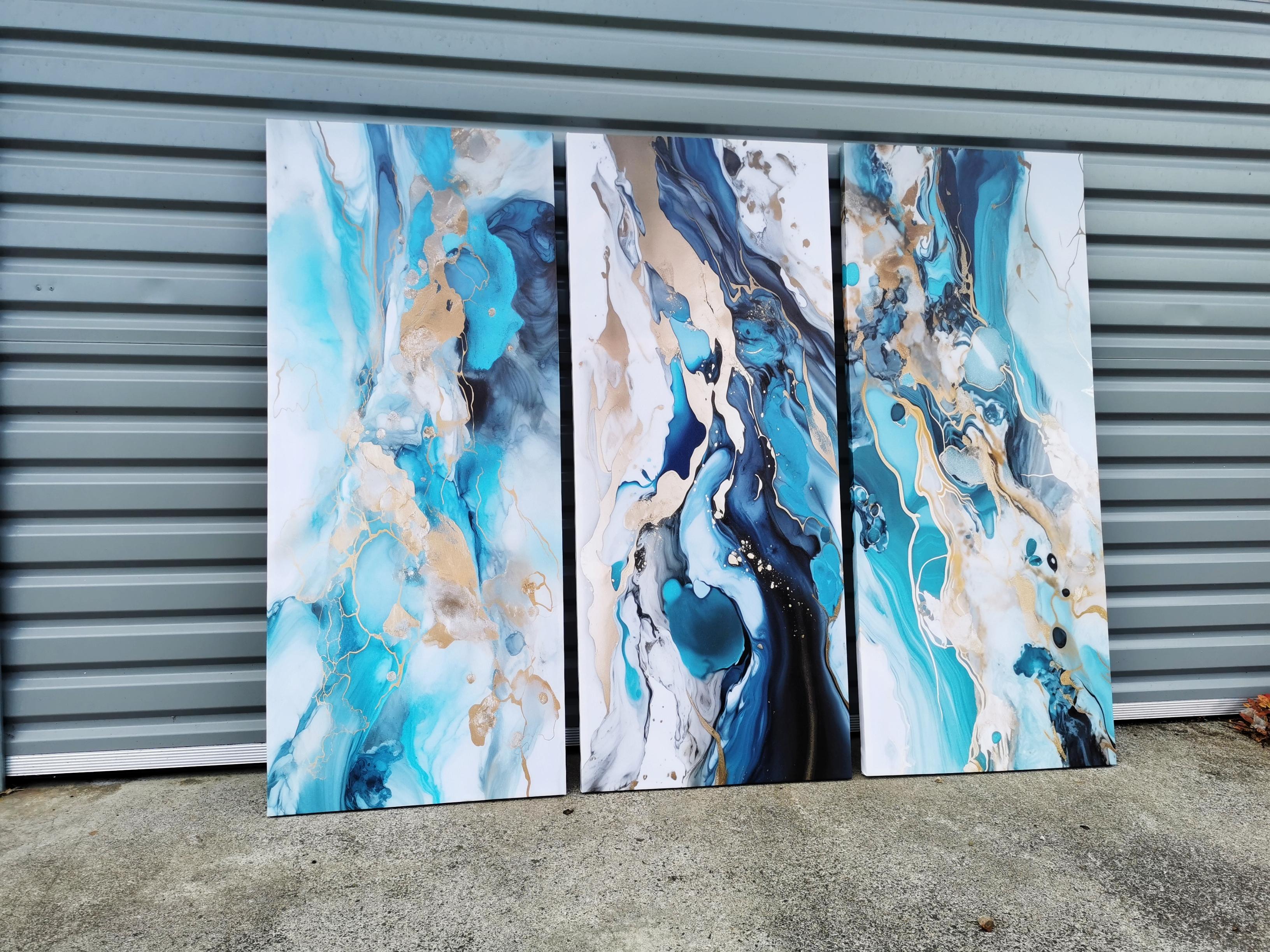 Framed 3 Panels - Luxury Abstract Marble Art