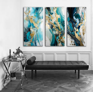 Framed 3 Panels - Luxury Abstract Marble Art